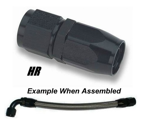 -10 AN Straight Hose End - Black Anodized